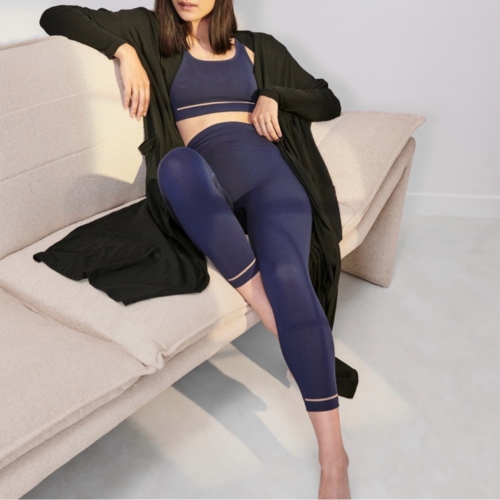 Lunya | Seamless Blue Modal Crop Leggings
